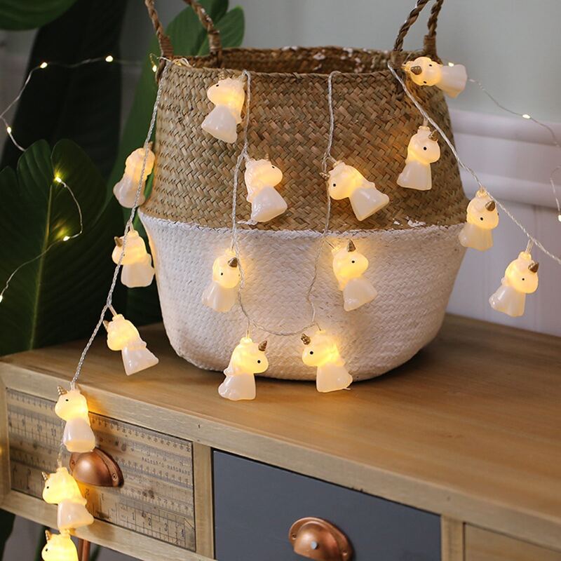 

10pcs Cute Unicorn Bulb String Light, White