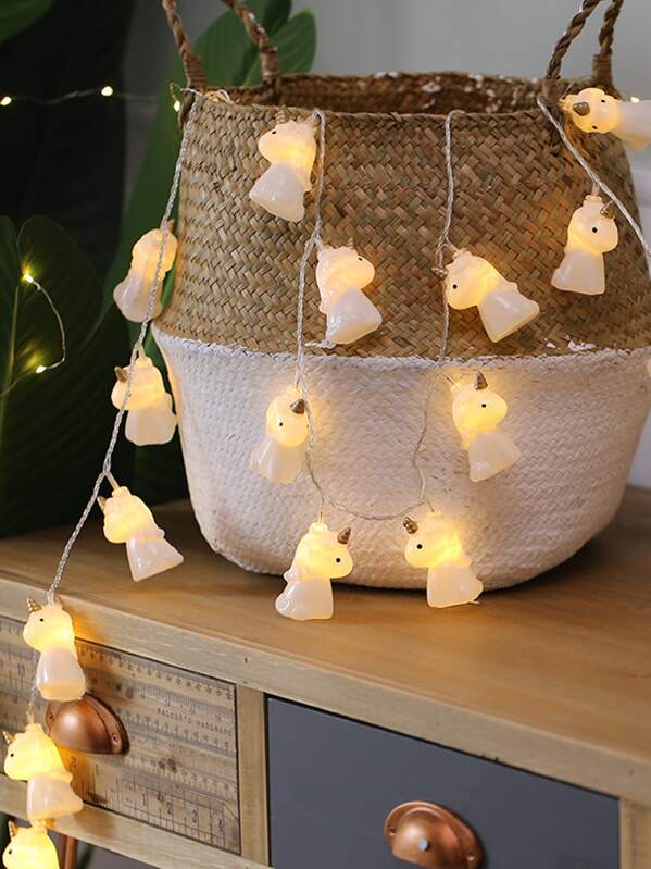

10pcs Cute Unicorn Bulb String Light, White