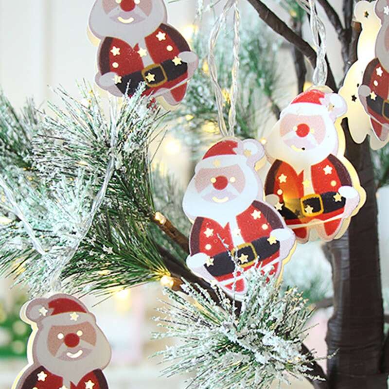 

10pcs Christmas Santa Claus Bulb String Light, Multicolor