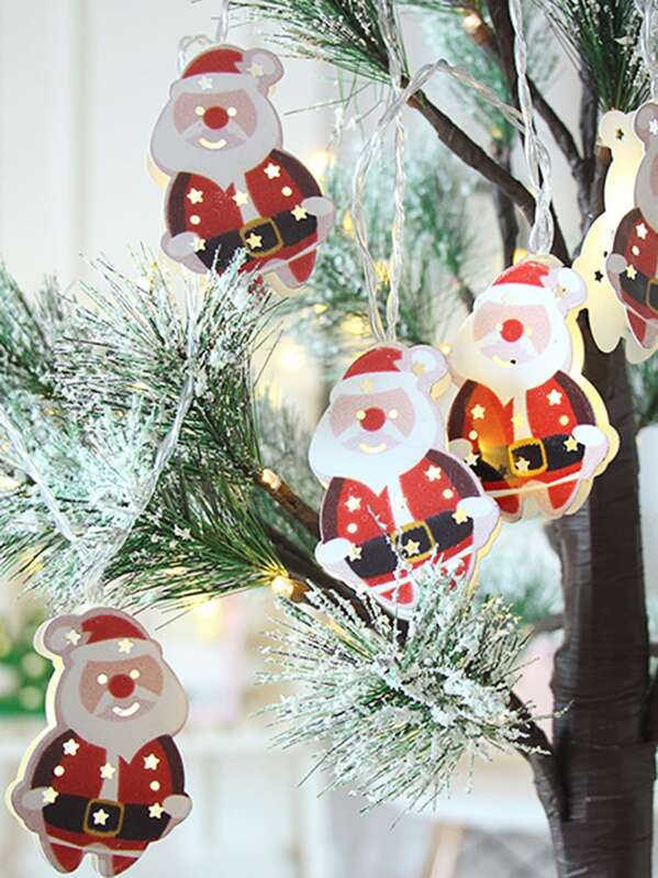 

10pcs Christmas Santa Claus Bulb String Light, Multicolor