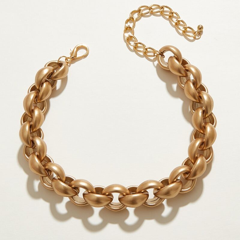 

1pc Matte Chain Choker, Gold