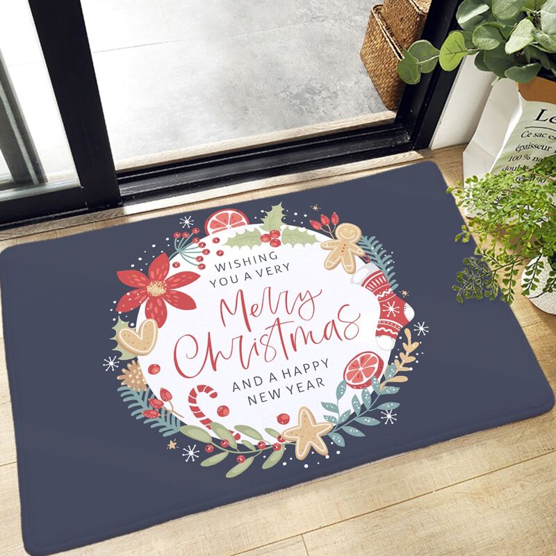

Christmas Print Floor Mat, Multicolor