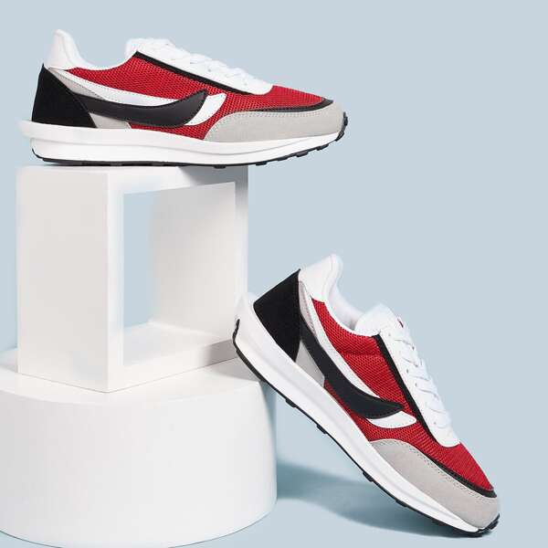 

Men Lace-up Colorblock Sneakers
