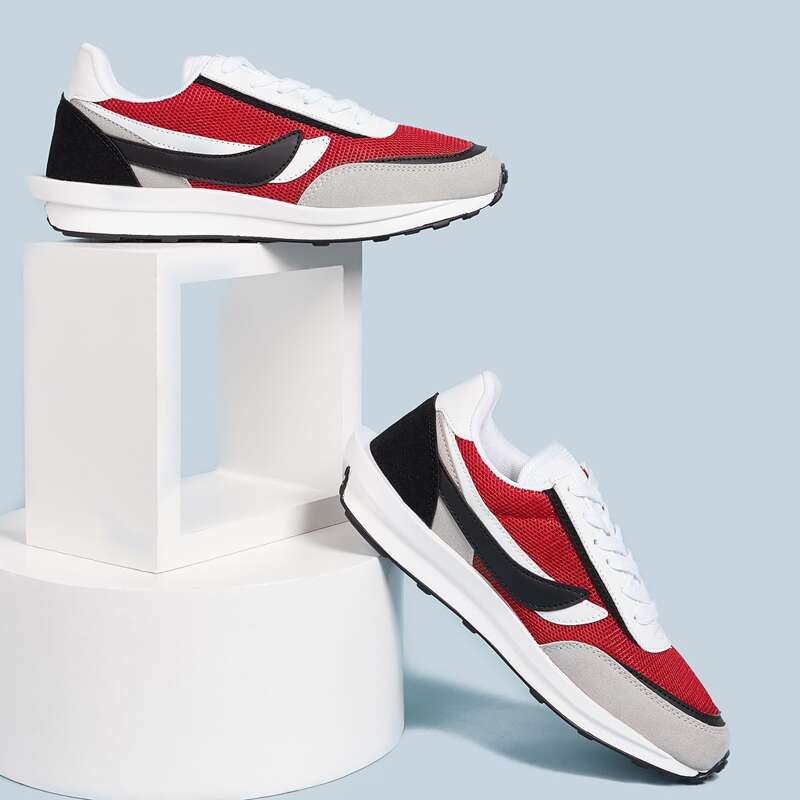 

Guys Lace-up Colorblock Sneakers, Multicolor