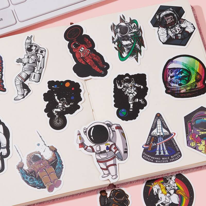 

Cartoon Astronaut Print Sticker 50pcs