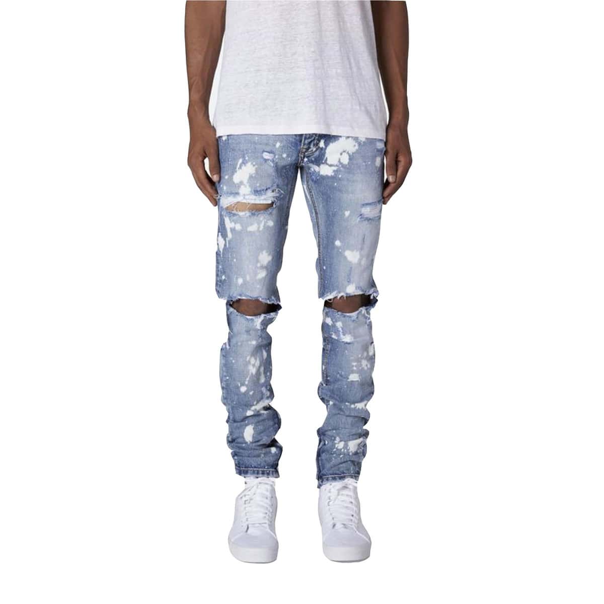 

Guys Paint-splattered Ripped Jeans, Blue