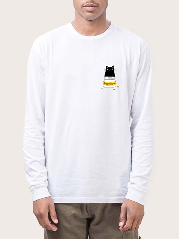 

Men Cartoon Graphic Tee, White