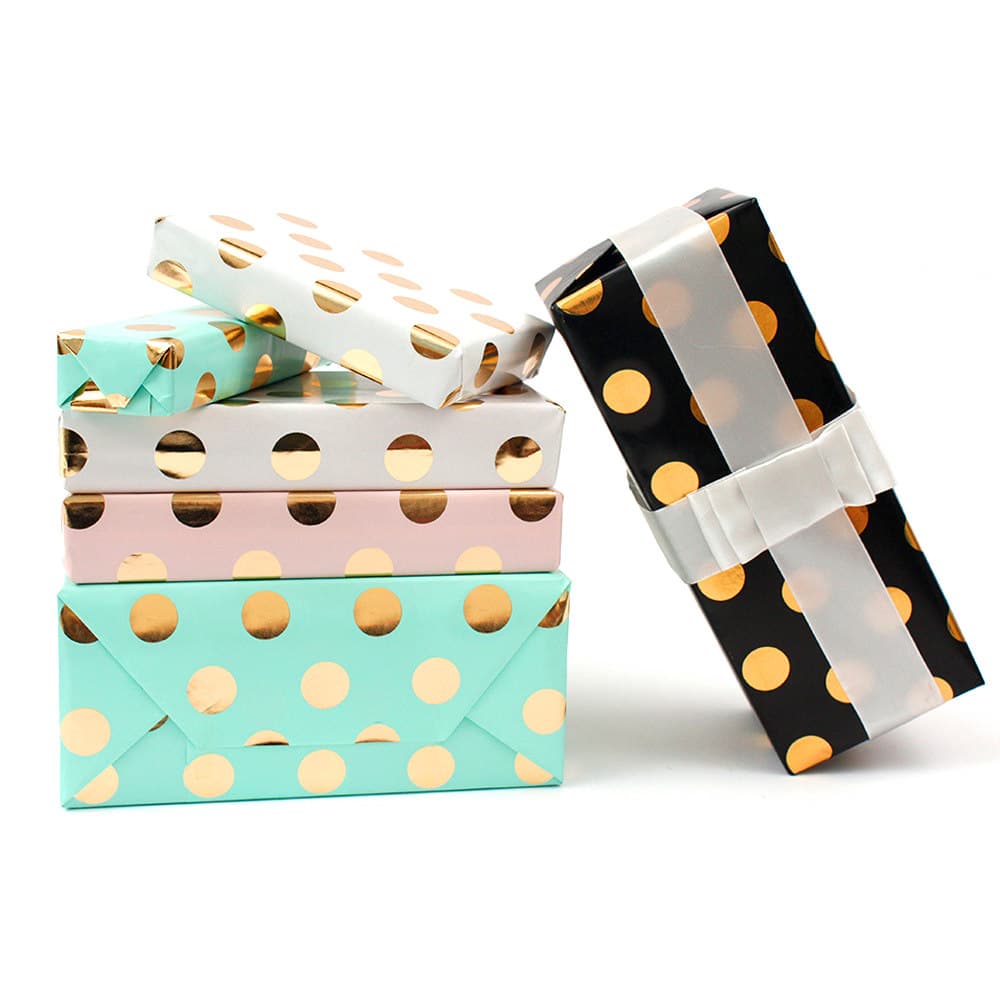 

1sheet Random Color Polka Dot Paper Wrapper, Multicolor