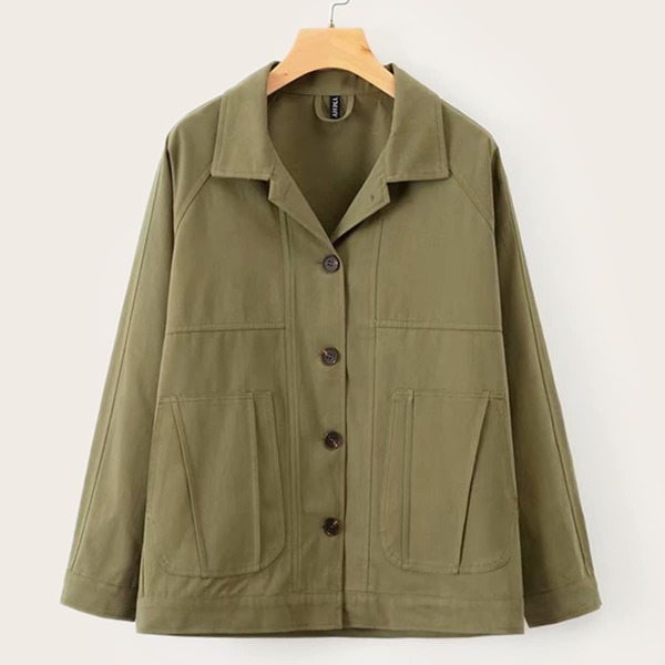 

Single-Breasted Pocket Detail Unity Coat