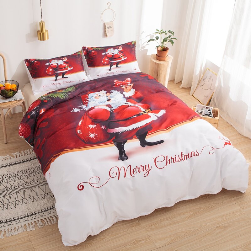 

Santa Claus Print Sheet Set, Multicolor