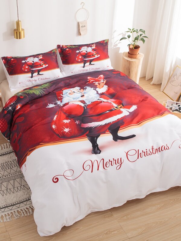 

Santa Claus Print Sheet Set, Multicolor