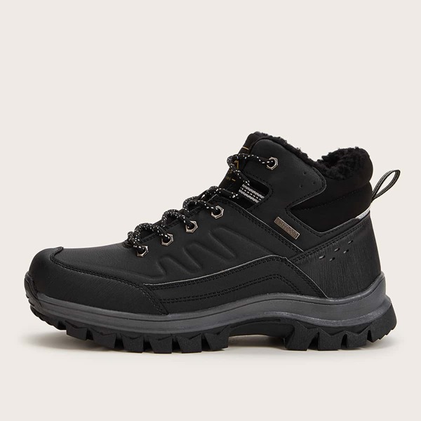 

Men Lace-up Lug Sole Boots, Black