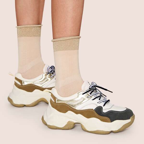 

Colorblock Chunky Sole Sneakers