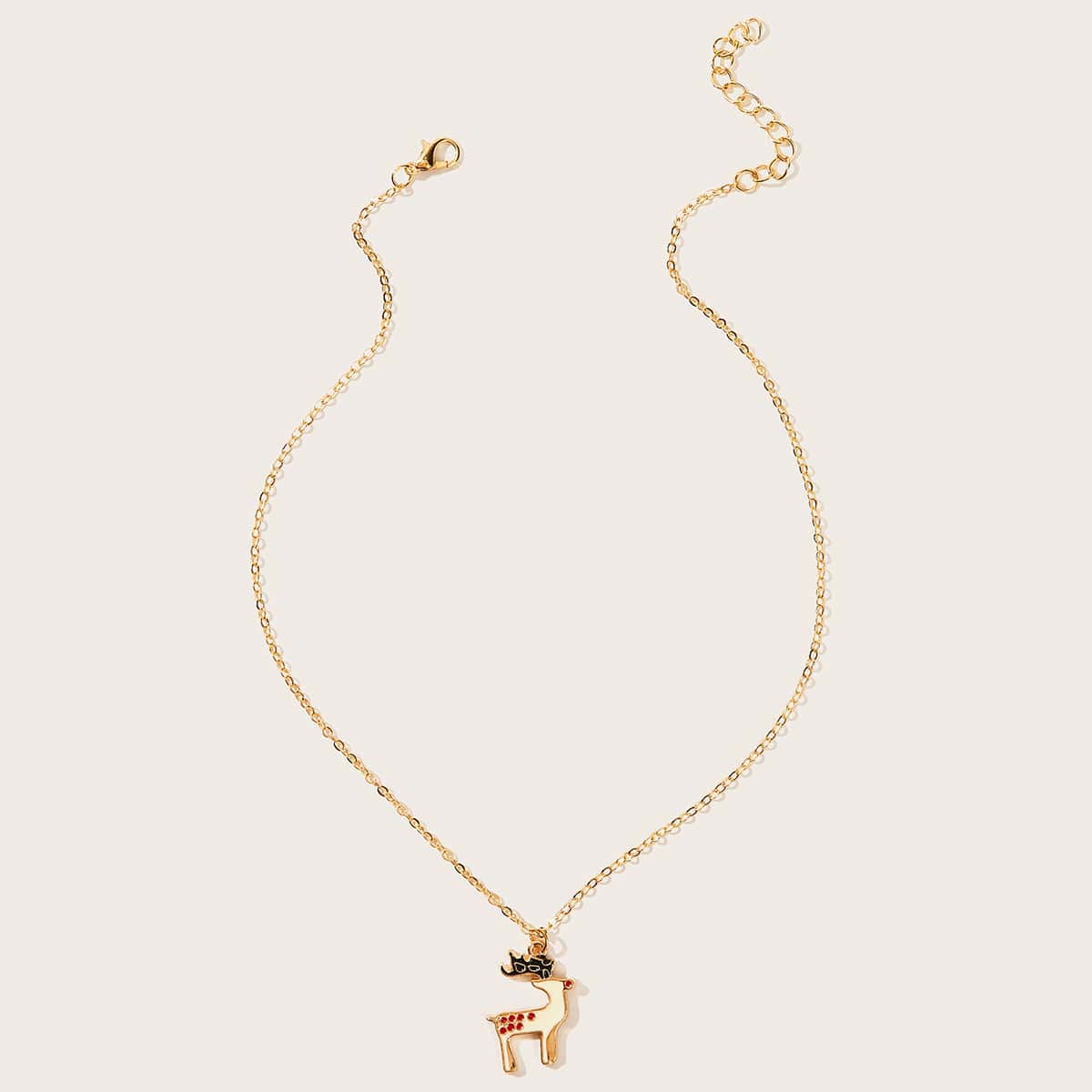 

1pc Deer Charm Necklace, Multicolor