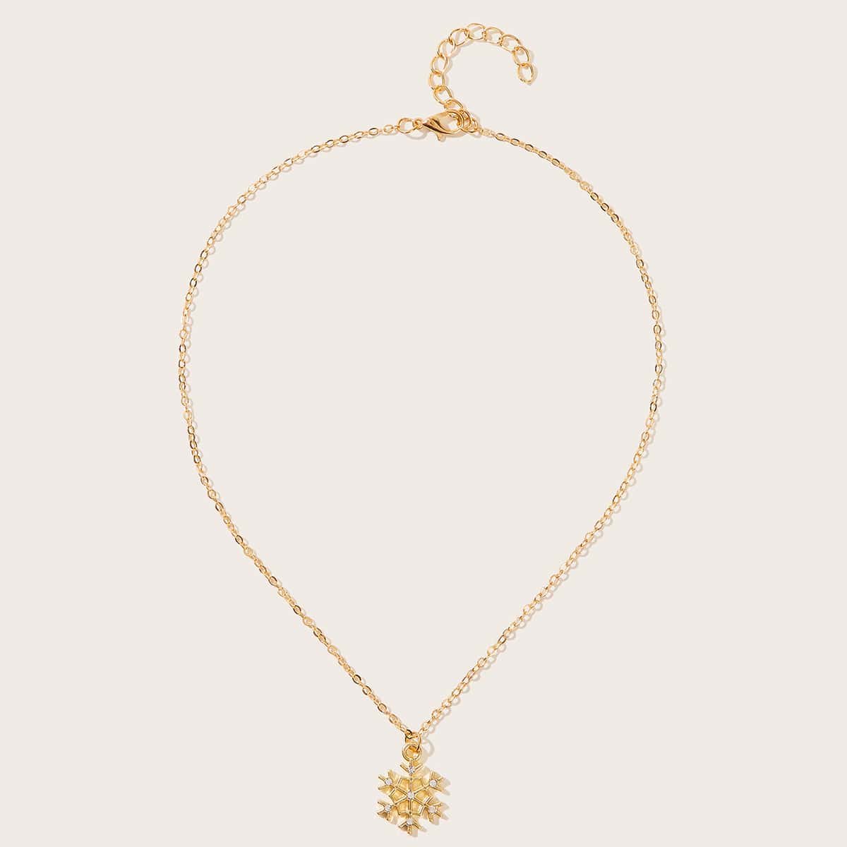 1pc Snowflake Charm Necklace, Gold