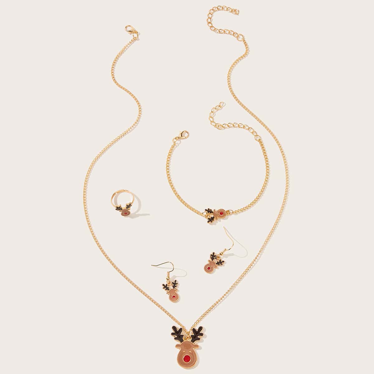 

5pcs Deer Charm Jewelry Set