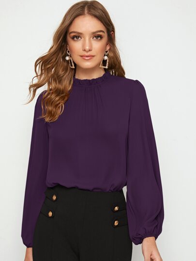 Blouse unicolore avec plis