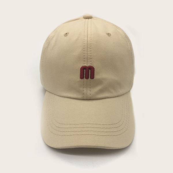 

Men Letter Embroidery Baseball Cap, Beige