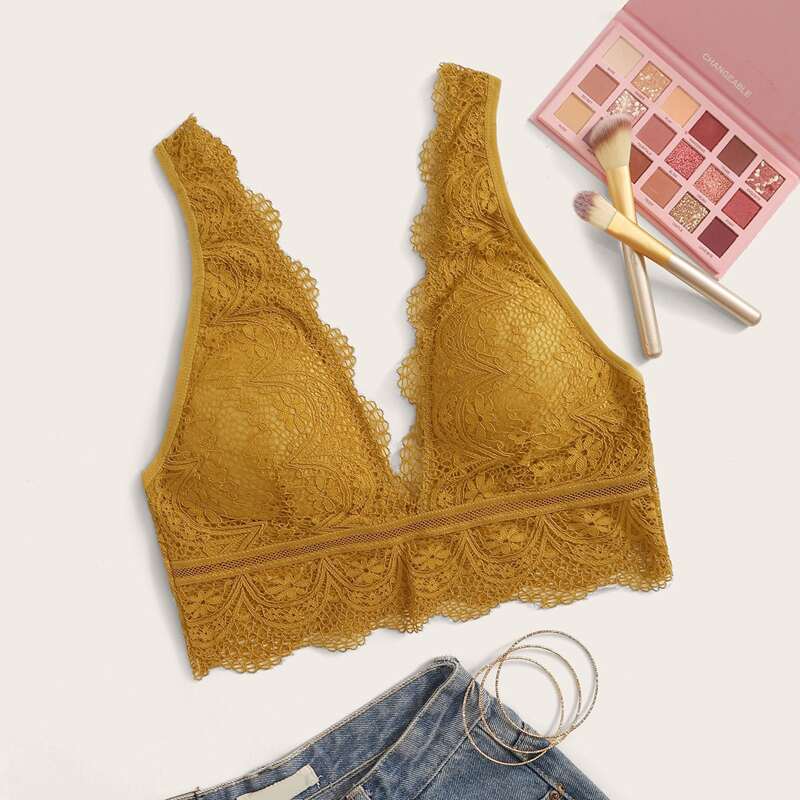 

Floral Lace Bralette, Yellow