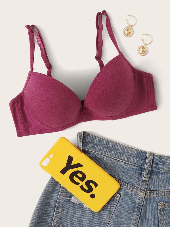 

Solid Underwire Bra, Burgundy