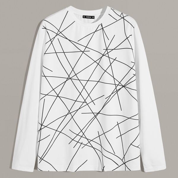 

Men Geo Print Tee, White