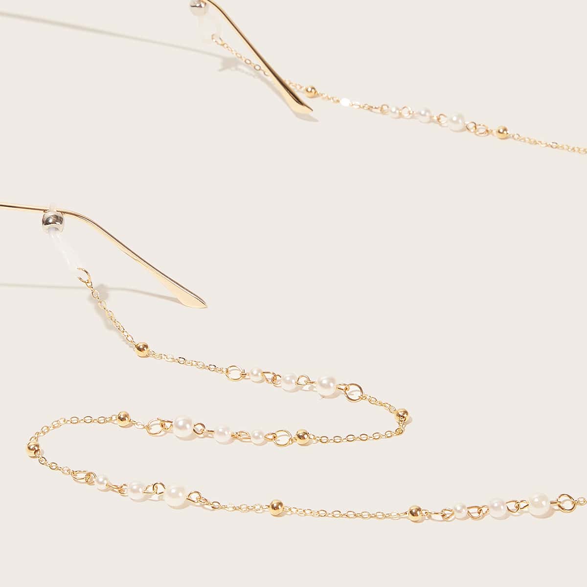 

Faux Pearl Decor Glasses Chain, Gold