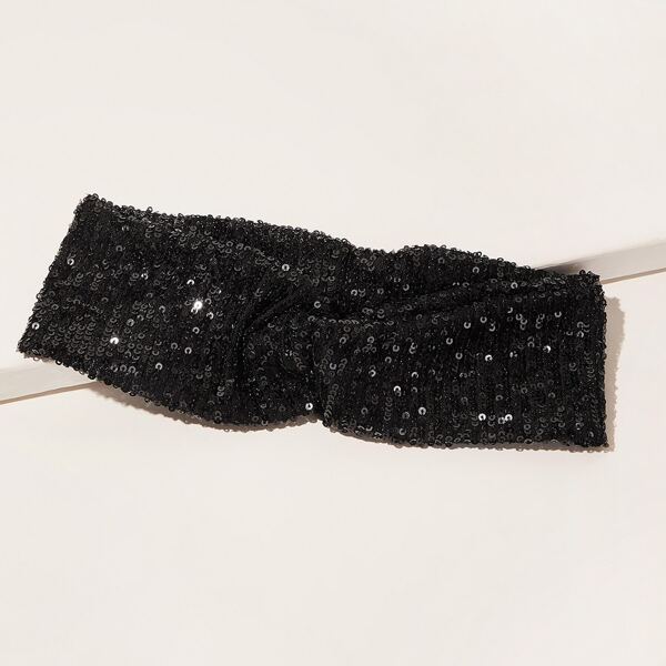 

Sequin Decor Headband, Black