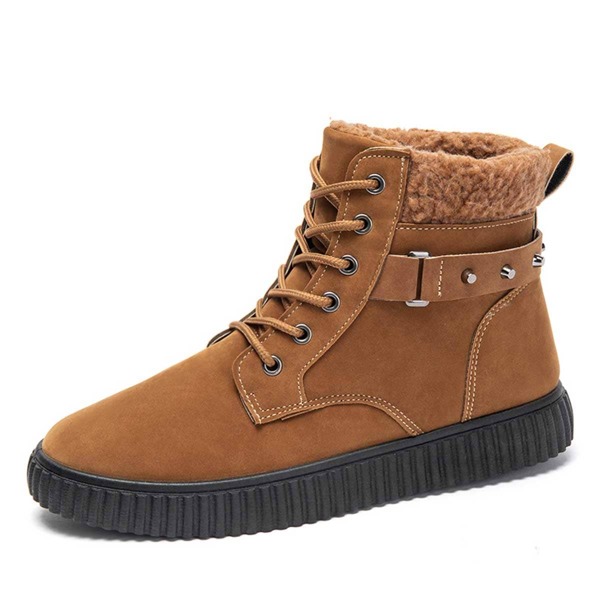 

Men Studded Decor Lace-up Boots, Brown