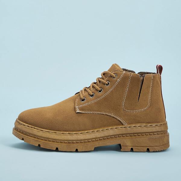 

Men Lace-up Combat Boots, Khaki