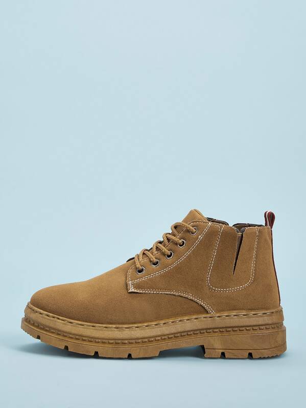 

Men Lace-up Combat Boots, Khaki