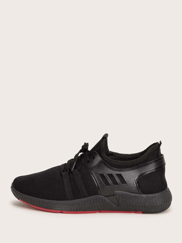 

Men Lace-up Front Wide Fit Sneakers, Black