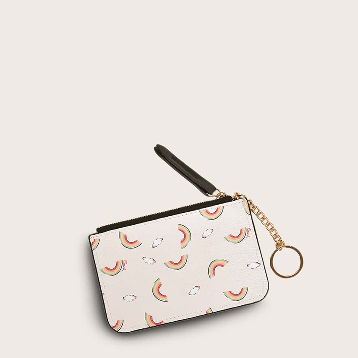 

Rainbow & Cloud Graphic Purse, Multicolor