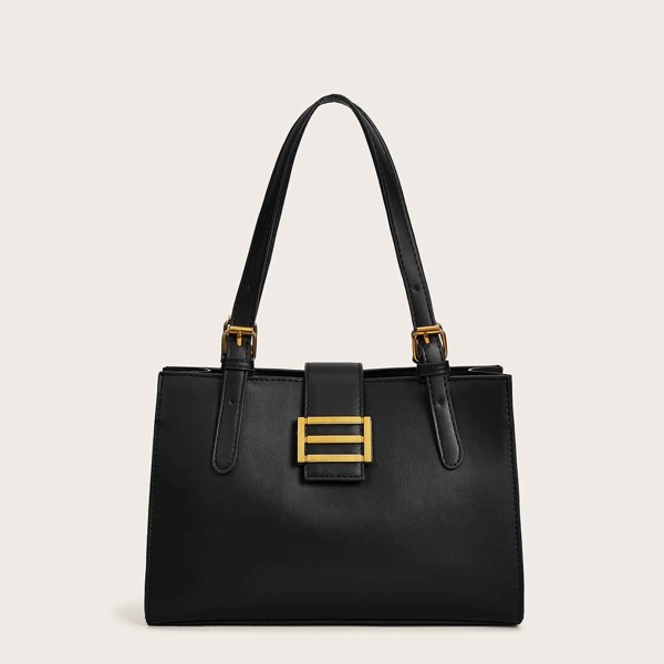 

Metal Detail Shoulder Bag, Black