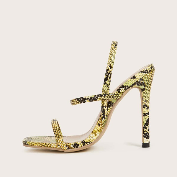

Snakeskin Print Slingback Stiletto Heels, Multicolor