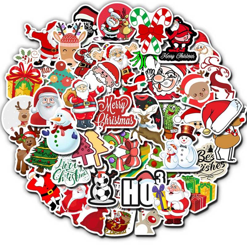 

50pcs Christmas Santa Claus Print Sticker