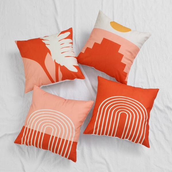 

1pc Geometric Pattern Cushion Cover, Multicolor