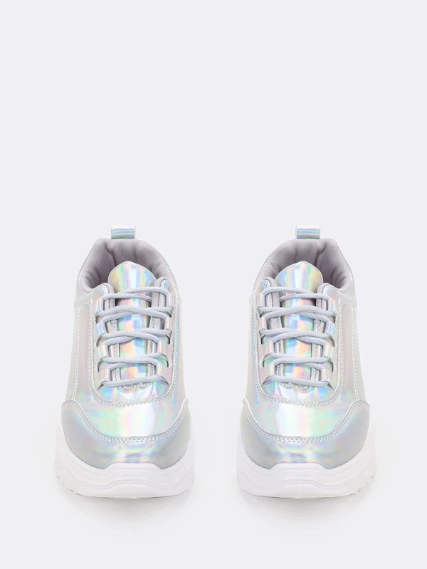 iridescent platform sneakers