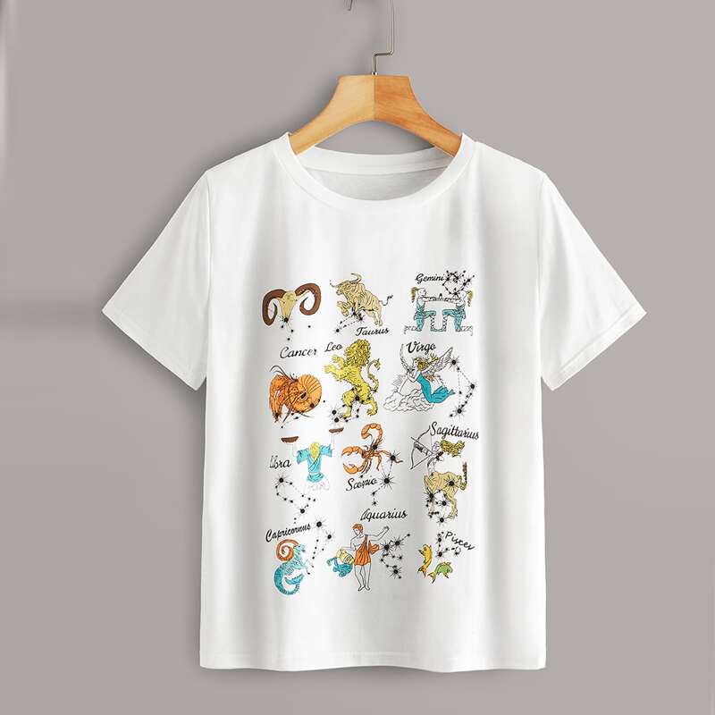 

Graphic Print Short Sleeve Tee, White