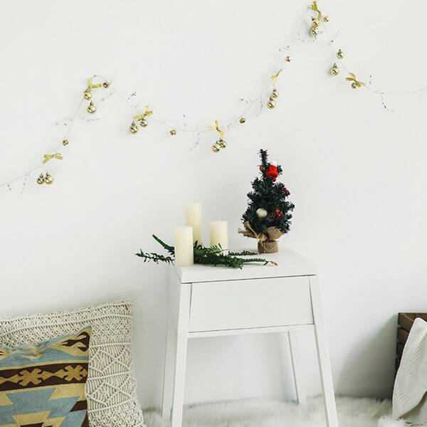 

20pcs Bulb Bow & Bell Decor String Light, Yellow