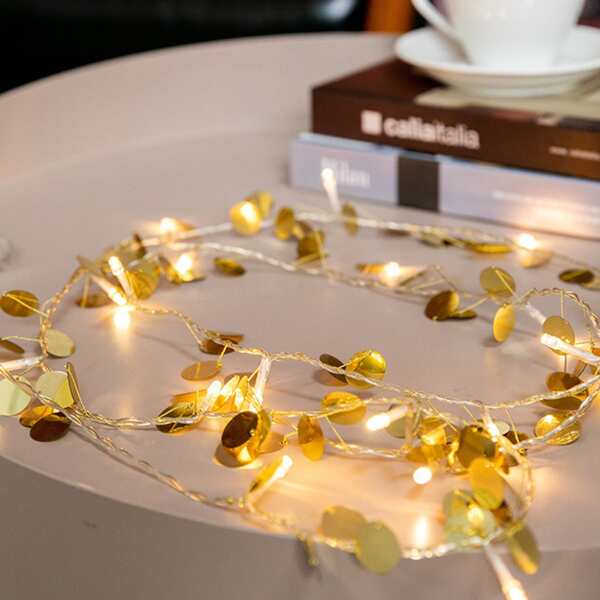 

20pcs Bulb Disc Decor String Light, Gold