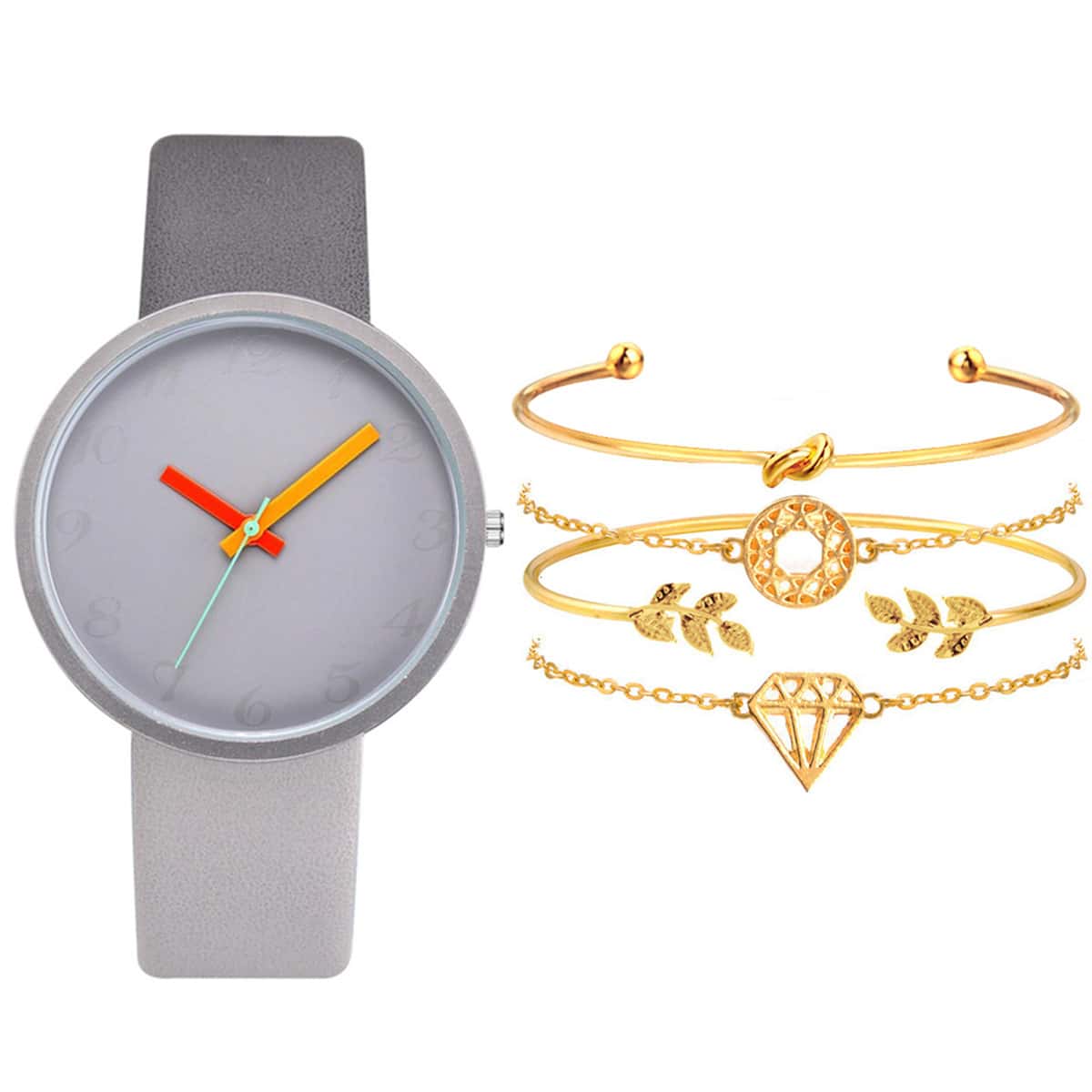 

1pc Minimalist Quartz Watch & 4pcs Bracelet