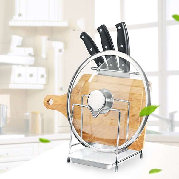 

Multifunctional Stainless Steel Knife Storage Rack, Silver