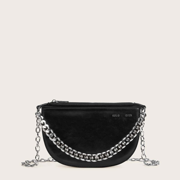 

Minimalist Chain Crossbody Bag, Black