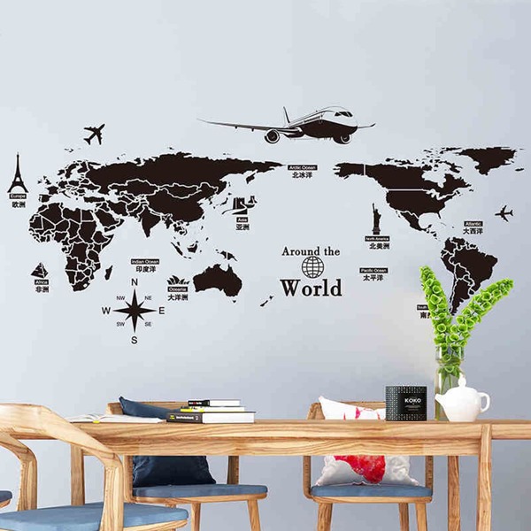 

World Map Print Wall Sticker