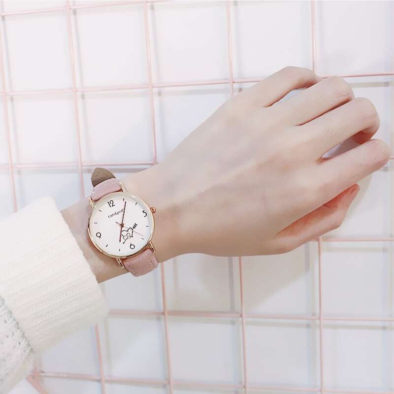 

Heart Print Dial Quartz Watch
