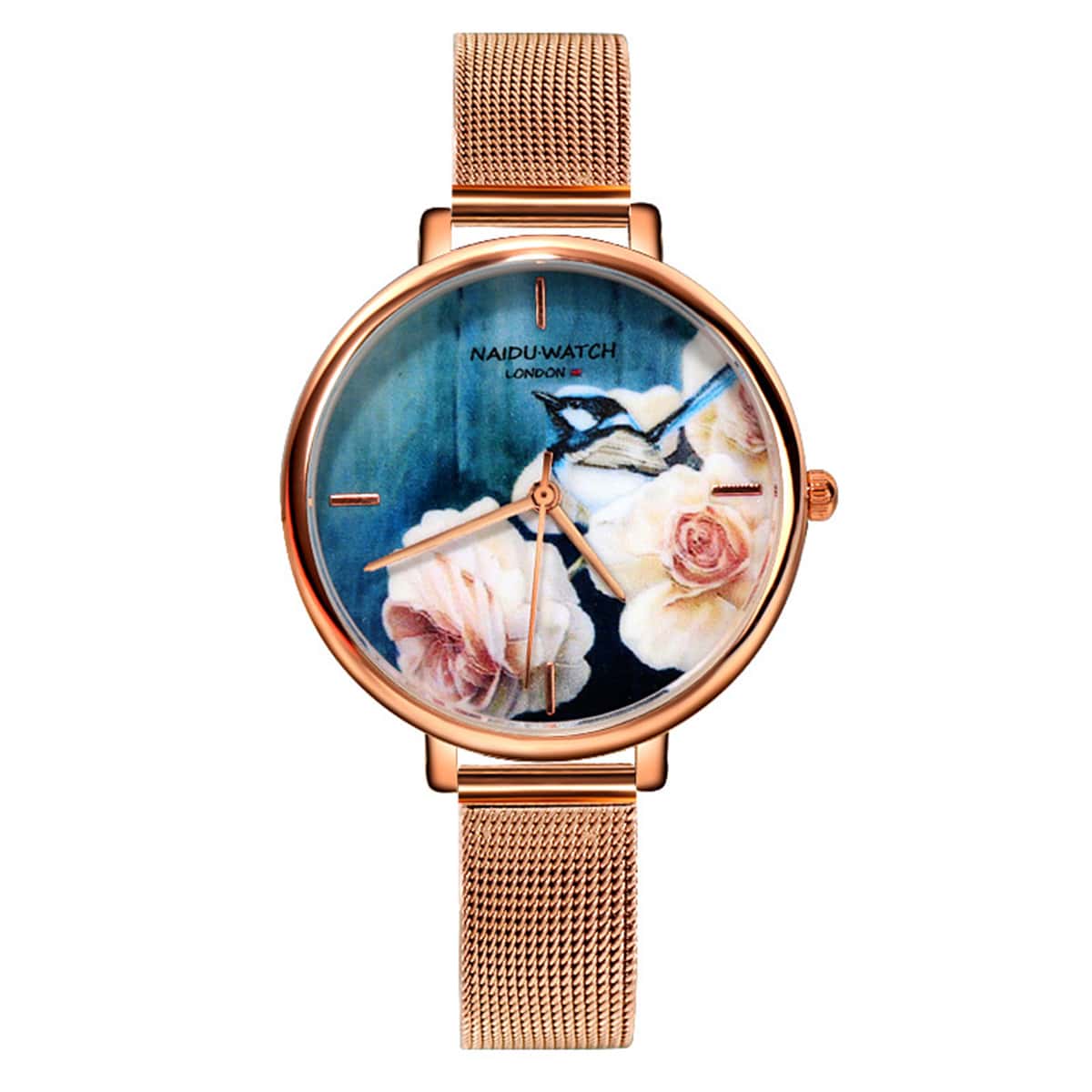 

Mesh Strap Floral Dial Quartz Watch