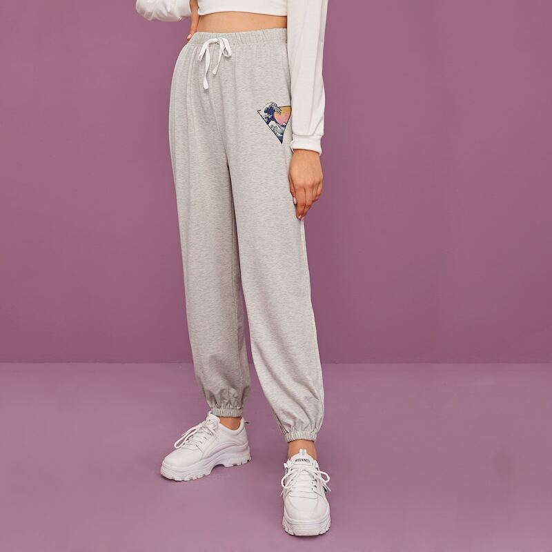 

Graphic Print Grey Joggers