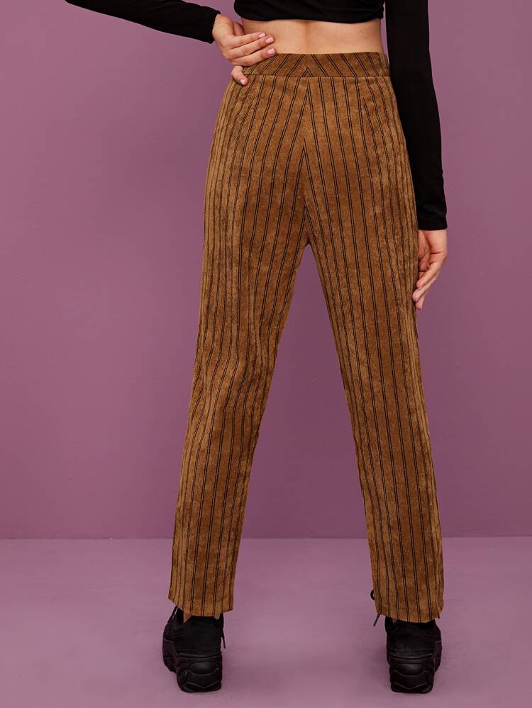 velvet striped pants
