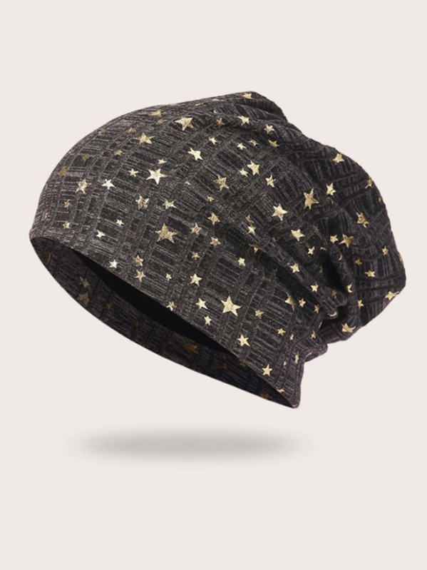 

Men Star Pattern Beanie, Multicolor