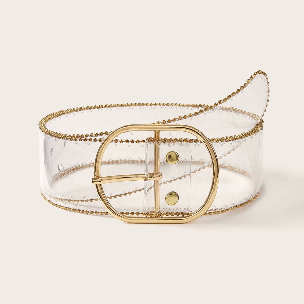 

Transparent Wide Buckle Belt